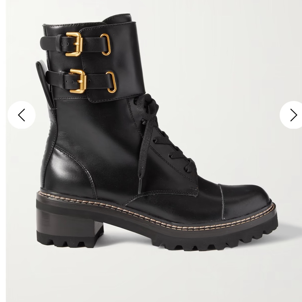 See by Chloe- Mallory zip up leather combat boots